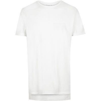 White side panel longline t-shirt